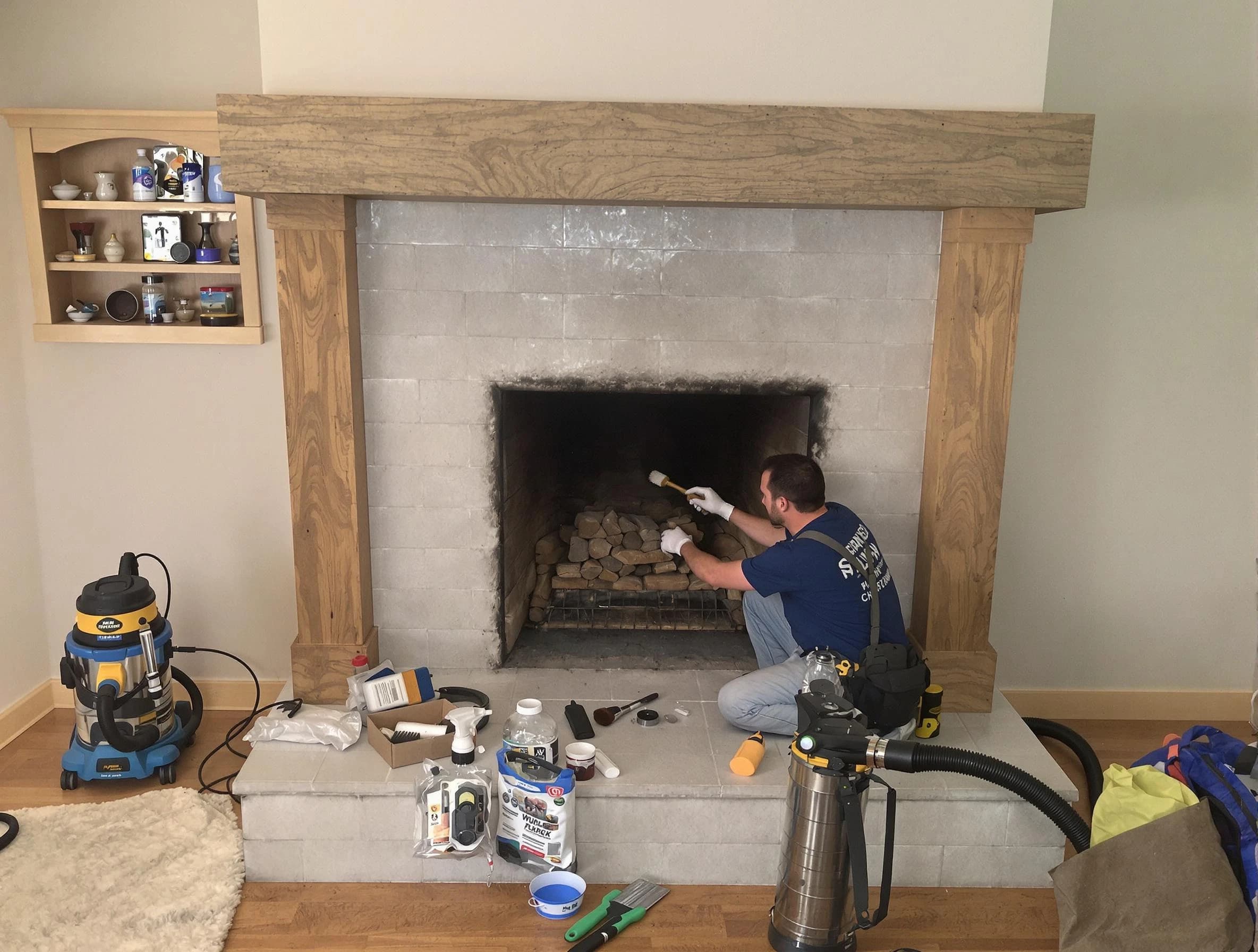 Detailed creosote removal process by Milton Chimney Sweep in Milton, MA