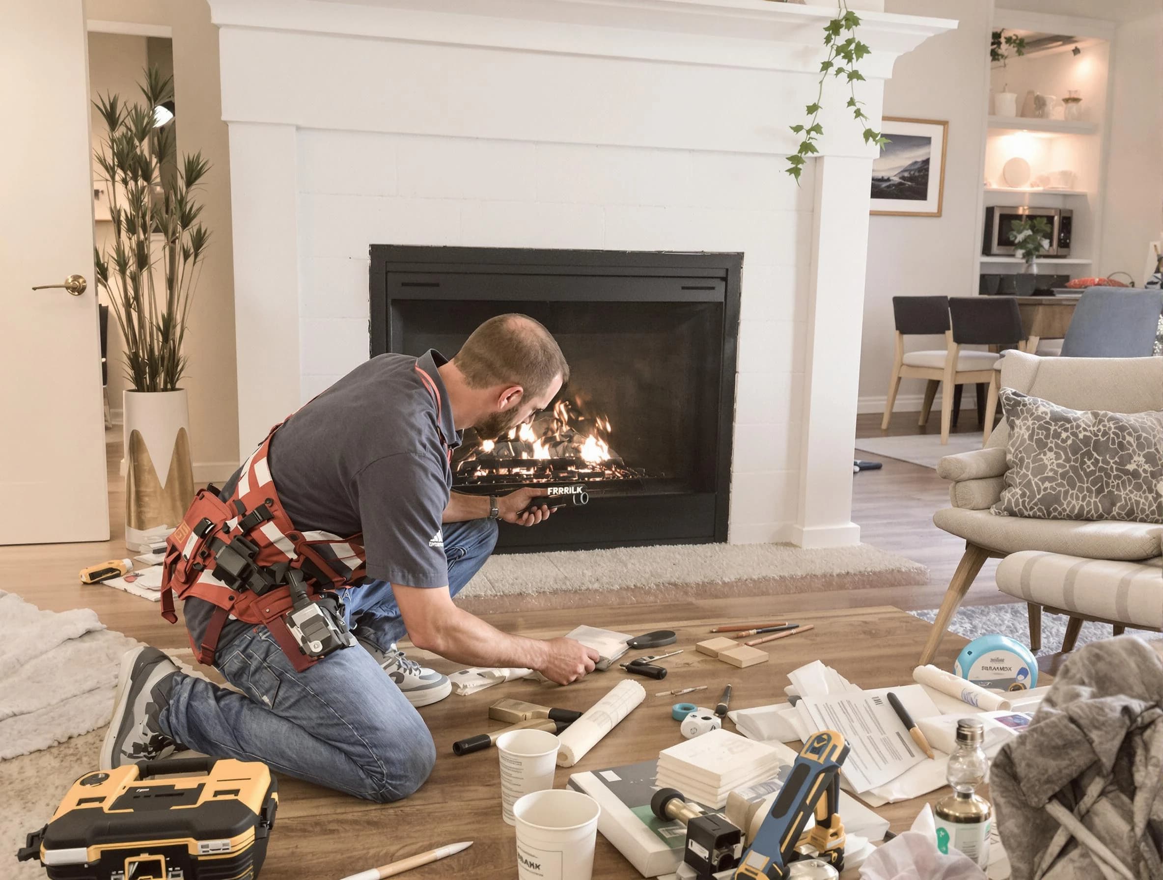 Milton Chimney Sweep performing fireplace repair in Milton, MA
