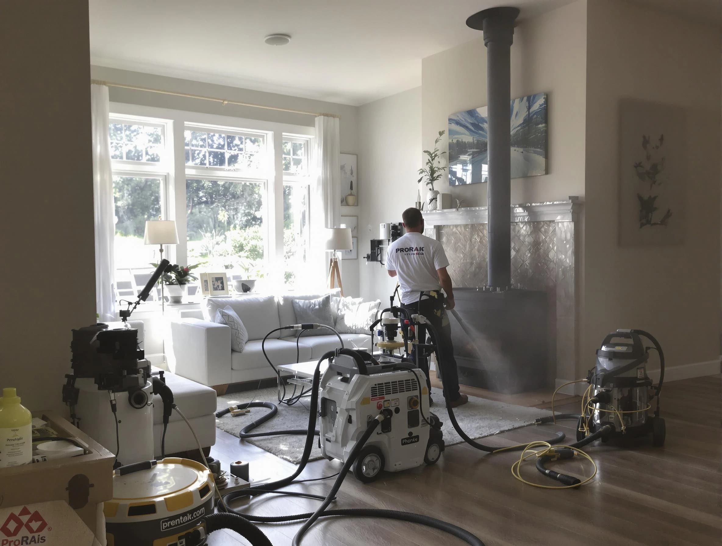 Soot removal service by Milton Chimney Sweep for a fireplace in Milton, MA