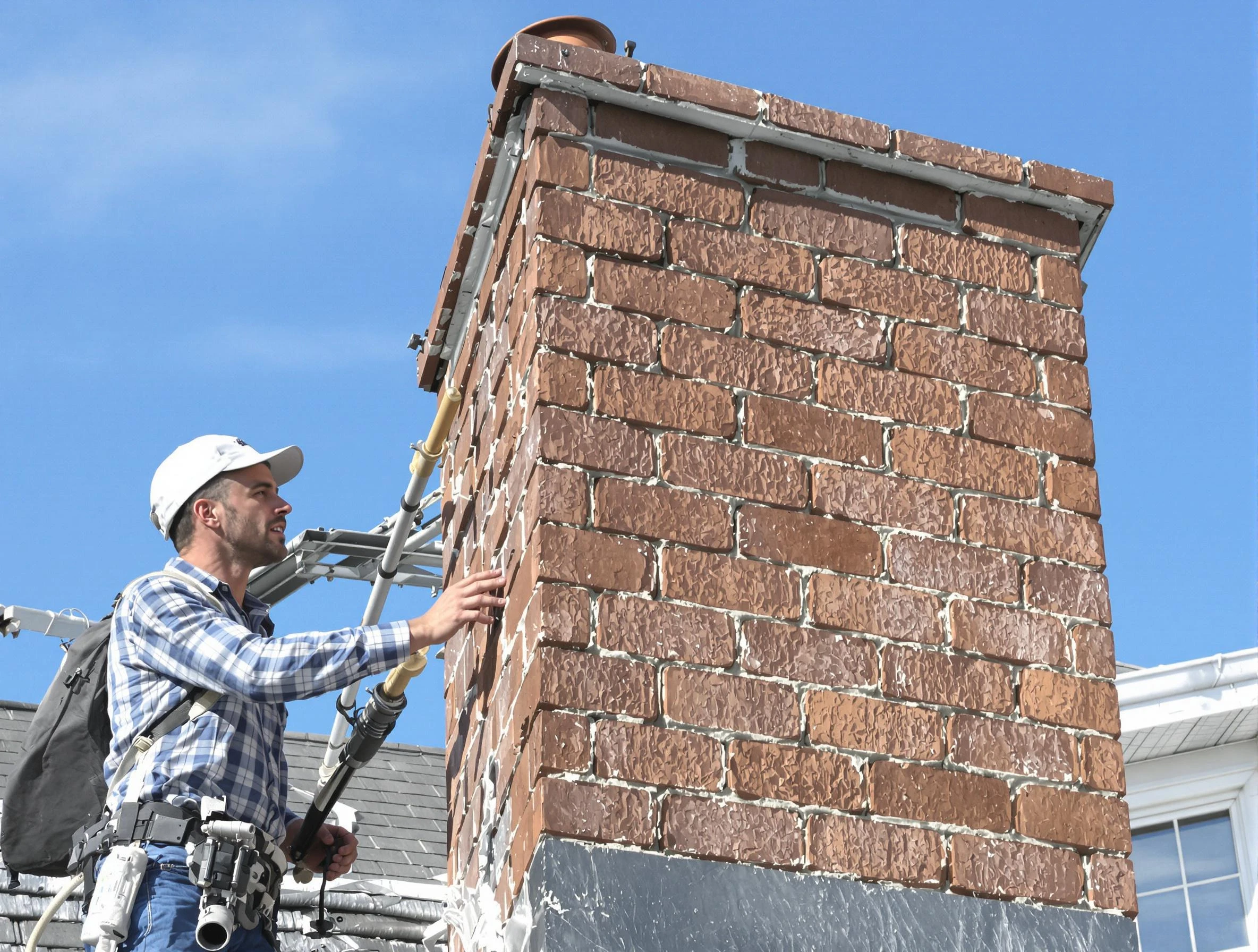 Brickwork for a chimney rebuild by Milton Chimney Sweep in Milton, MA