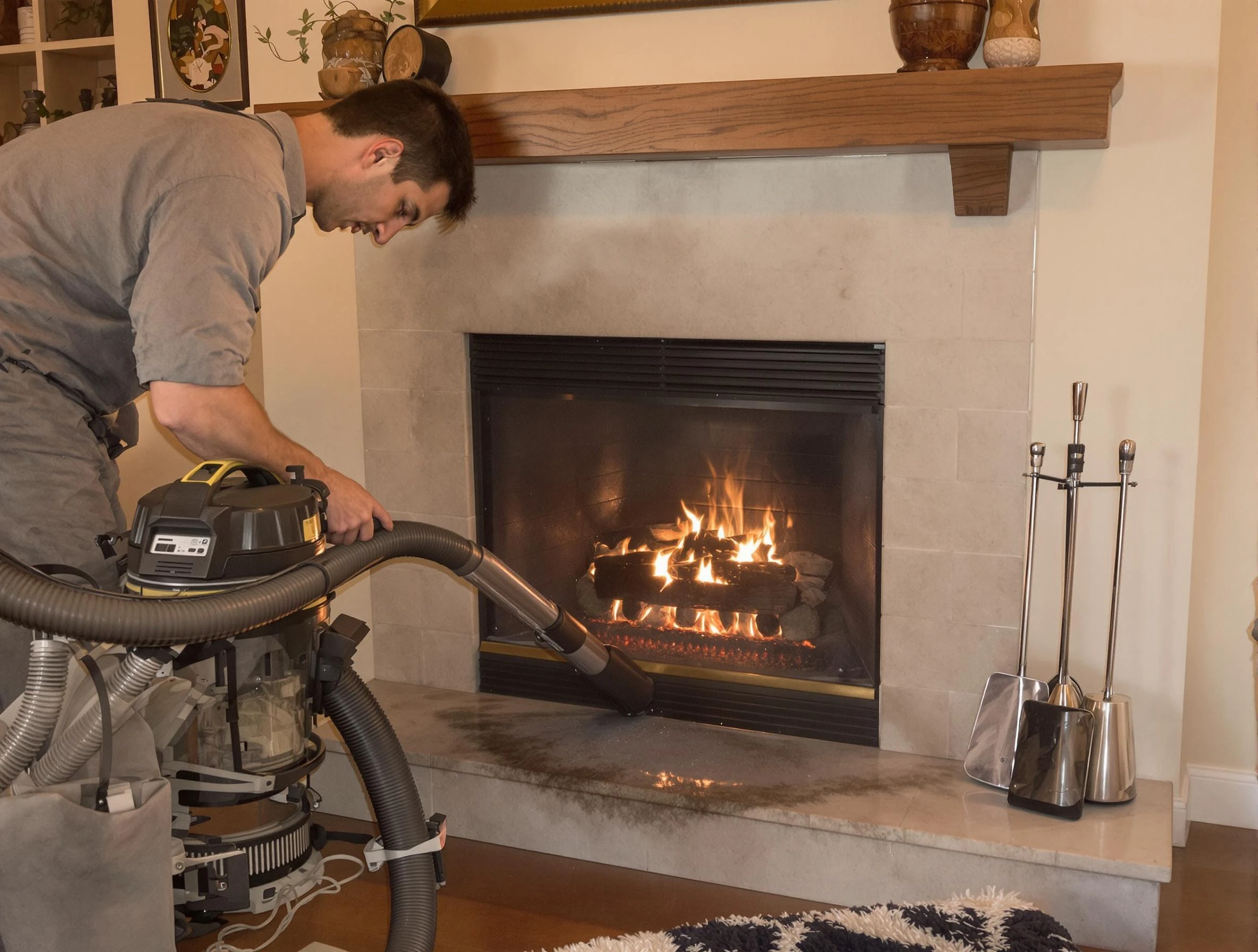 Routine fireplace upkeep by Milton Chimney Sweep in Milton, MA