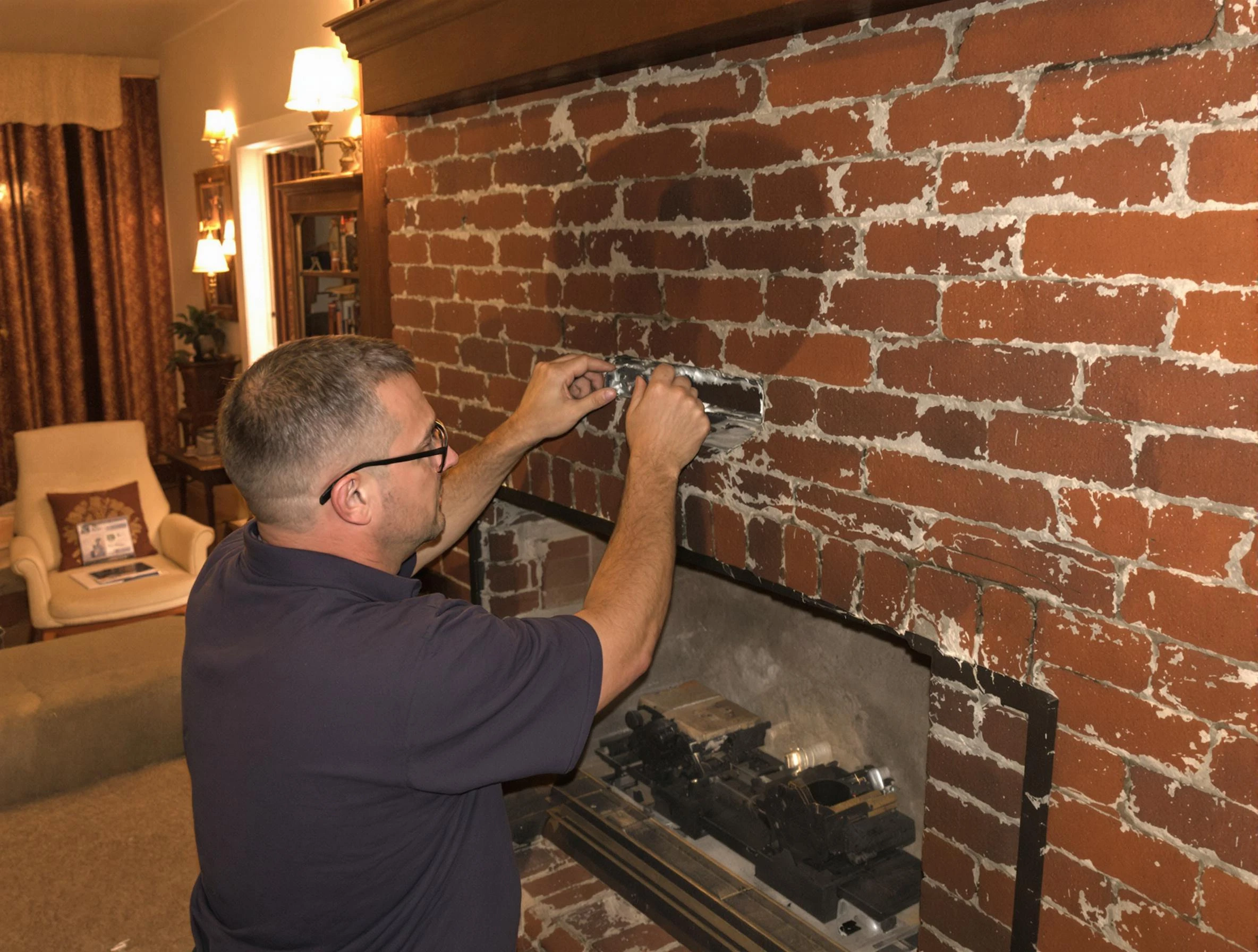 Milton Chimney Sweep expert fixing a fireplace in Milton, MA