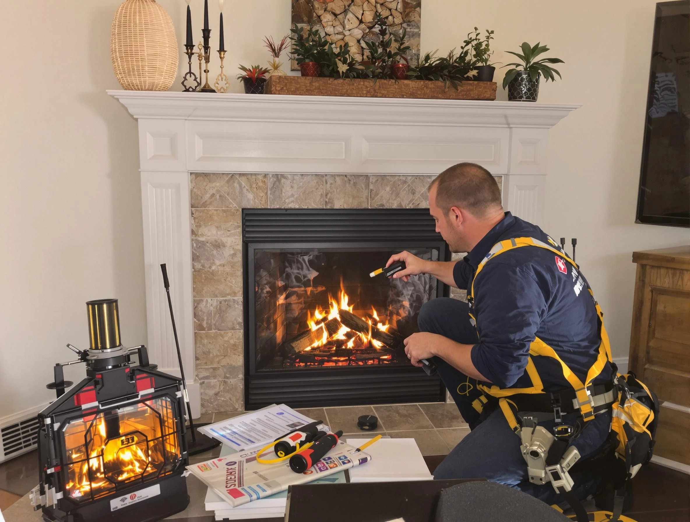 Safety-focused fireplace inspection by Milton Chimney Sweep in Milton, MA